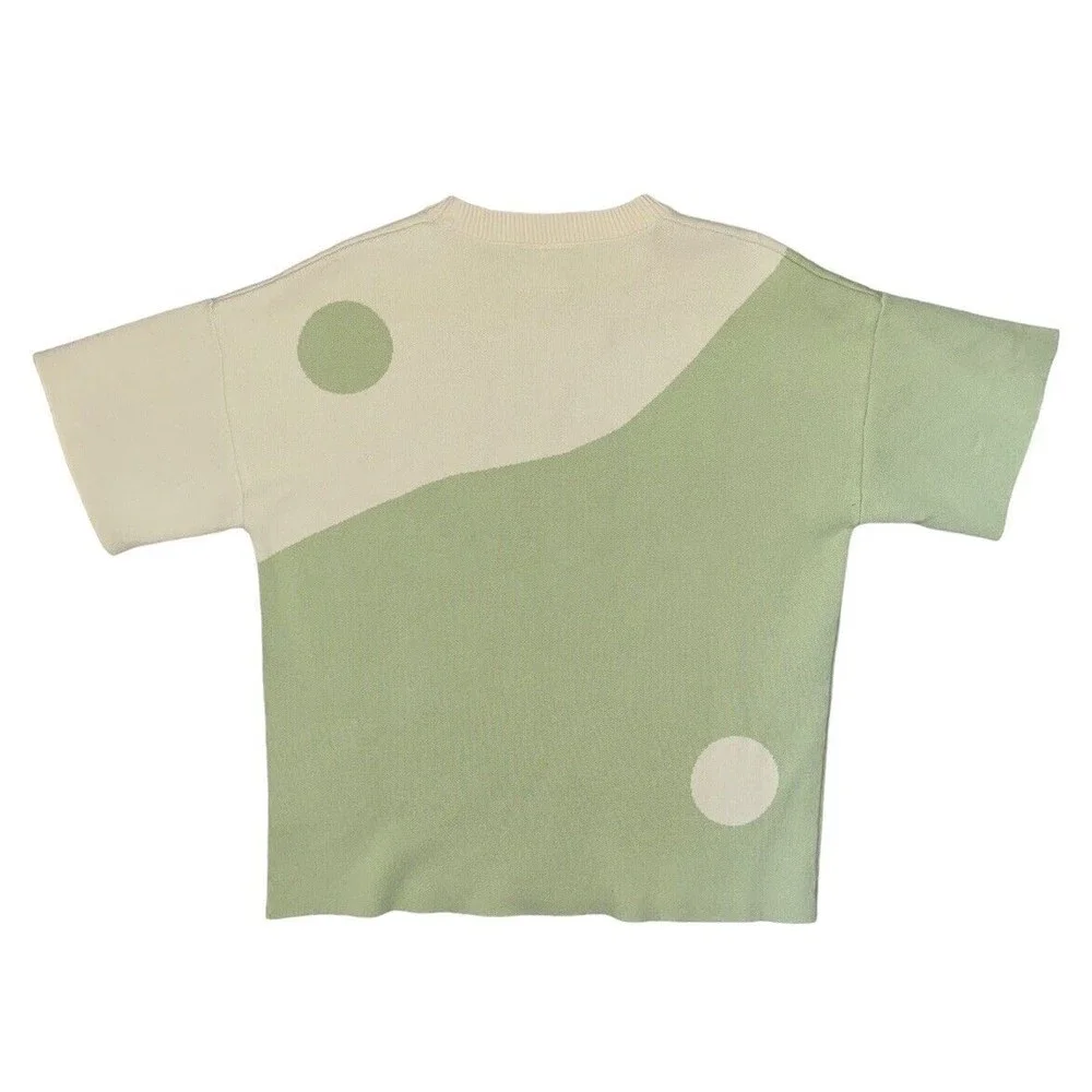 The Wholesome Store Matcha Green Ying Yang Shirt Women’s Medium 100% Cotton - Picture 3 of 7
